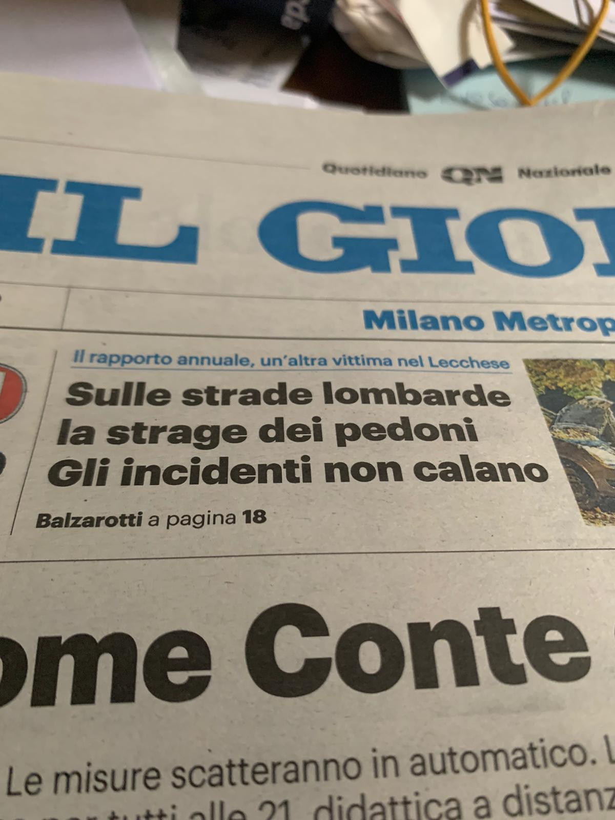 Incidenti mortali in Lombardia, l'intervista de Il Giorno al presidente di Avisl